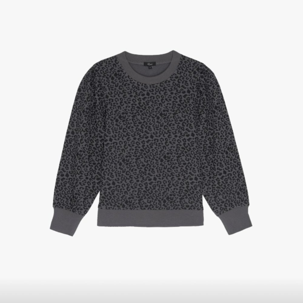 RAILS WOMEN'S MARCIE SWEATSHIRT - CHARCOAL MINI CHEETAH- NWOT